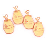 20Pcs Enamel Banana Milk Pendant Necklaces DIY Accessories