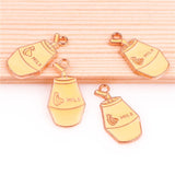 20Pcs Enamel Banana Milk Pendant Necklaces DIY Accessories