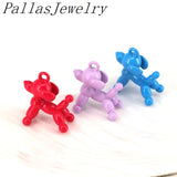 20Pcs Enamel Balloons Dog Pendant Rainbow Charm for Jewelry Making