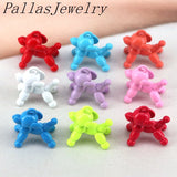 20Pcs Enamel Balloons Dog Pendant Rainbow Charm for Jewelry Making