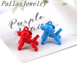 20Pcs Enamel Balloons Dog Pendant Rainbow Charm for Jewelry Making