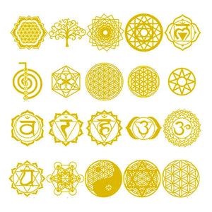 20Pcs Sacred Geometric Copper Orgonite Sticker DIY Energy Tower Pyramid Material