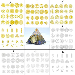 20Pcs Sacred Geometric Copper Orgonite Sticker DIY Energy Tower Pyramid Material