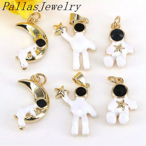 20Pcs Astronaut Holding Stars Charms for DIY Earrings Jewelry Making