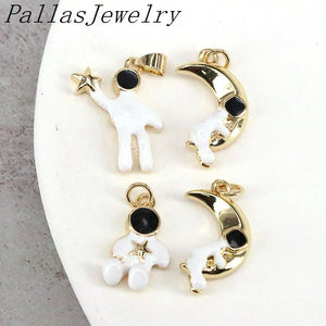 20Pcs Astronaut Holding Stars Charms for DIY Earrings Jewelry Making
