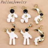 20Pcs Astronaut Holding Stars Charms for DIY Earrings Jewelry Making