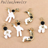 20Pcs Astronaut Holding Stars Charms for DIY Earrings Jewelry Making