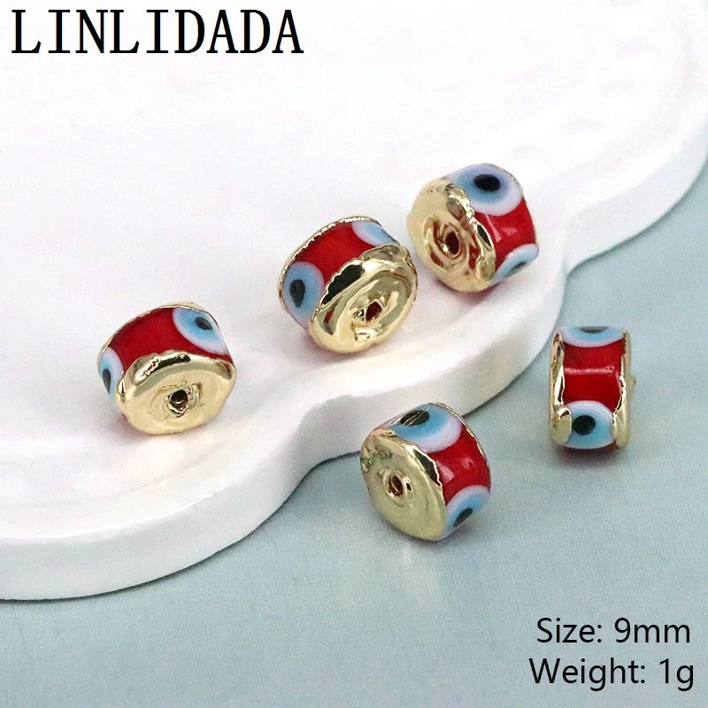 20Pcs Colorful Eye Lampwork Glass Beads for DIY Jewelry Making
