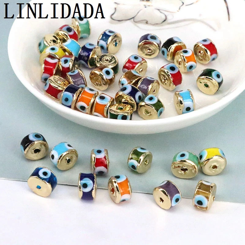 20Pcs Colorful Eye Lampwork Glass Beads for DIY Jewelry Making