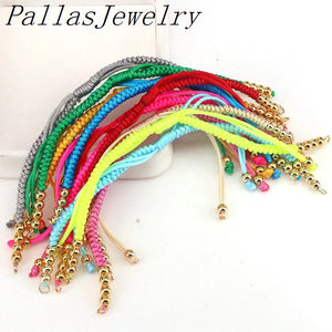 20Pcs Macrame Cord String Rope Chain Copper Beads Adjustable Chains
