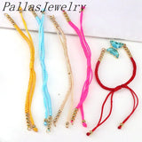 20Pcs Macrame Cord String Rope Chain Copper Beads Adjustable Chains