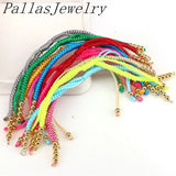 20Pcs Macrame Cord String Rope Chain Copper Beads Adjustable Chains