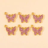20Pcs Zircon Butterfly Charms Pendants for DIY Jewelry Accessory