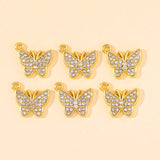 20Pcs Zircon Butterfly Charms Pendants for DIY Jewelry Accessory