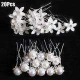 20Pcs Bridal Pearl & Crystal Hair Pins Bridesmaid Hair Accessories