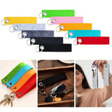 20Pcs Felt Key Rings with Blank Tag Stainless Steel Ring Make Your Own Keychain
