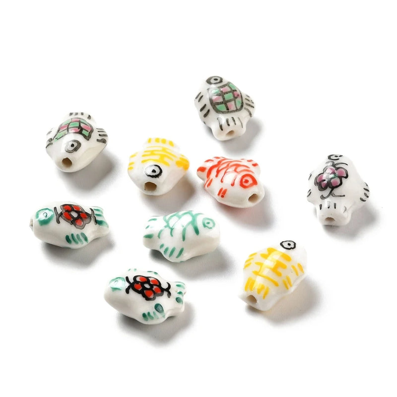 20Pcs Fish Porcelain Beads for Bracelet Necklace Crafts