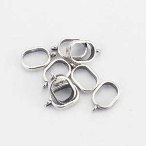 20Pcs Flat Bail Clasp Beads Spacer Beads 10x6mm for Leather Cord DIY