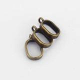 20Pcs Flat Bail Clasp Beads Spacer Beads 10x6mm for Leather Cord DIY