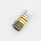 20Pcs Flat Bail Clasp Beads Spacer Beads 10x6mm for Leather Cord DIY