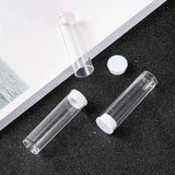 20Pcs Flat-Bottomed Tube Plastic Bead Containers Jewelry Storage Bottles