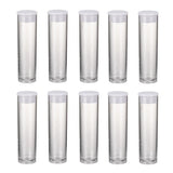 20Pcs Flat-Bottomed Tube Plastic Bead Containers Jewelry Storage Bottles