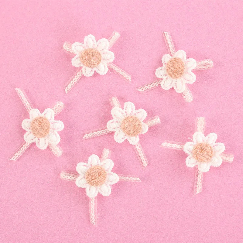 20Pcs Sunflower Bow Flower DIY Craft Appliques Sewing Hairpin Decoration