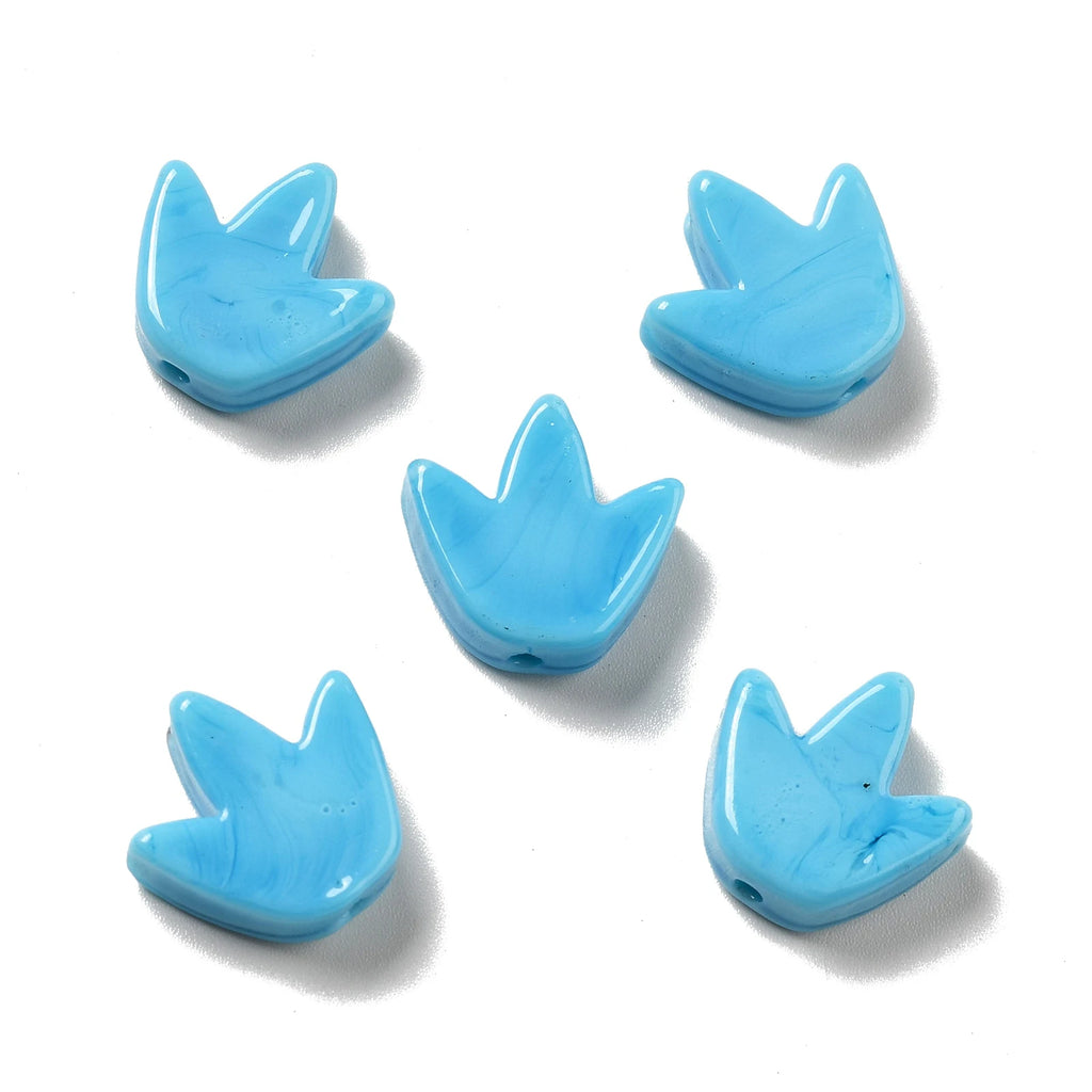 20Pcs Colorful Tulip Flower Glass Beads for Jewelry Making 16x16mm