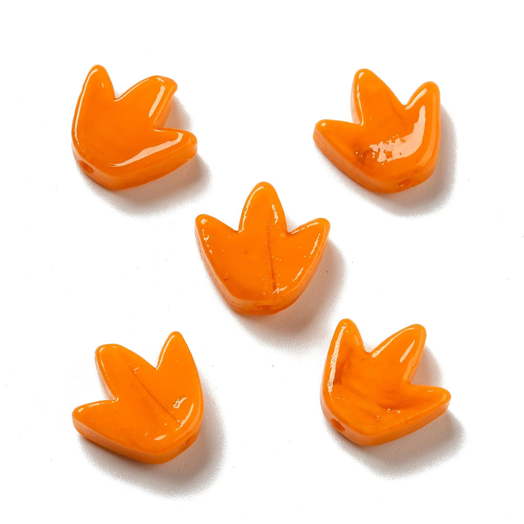 20Pcs Colorful Tulip Flower Glass Beads for Jewelry Making 16x16mm
