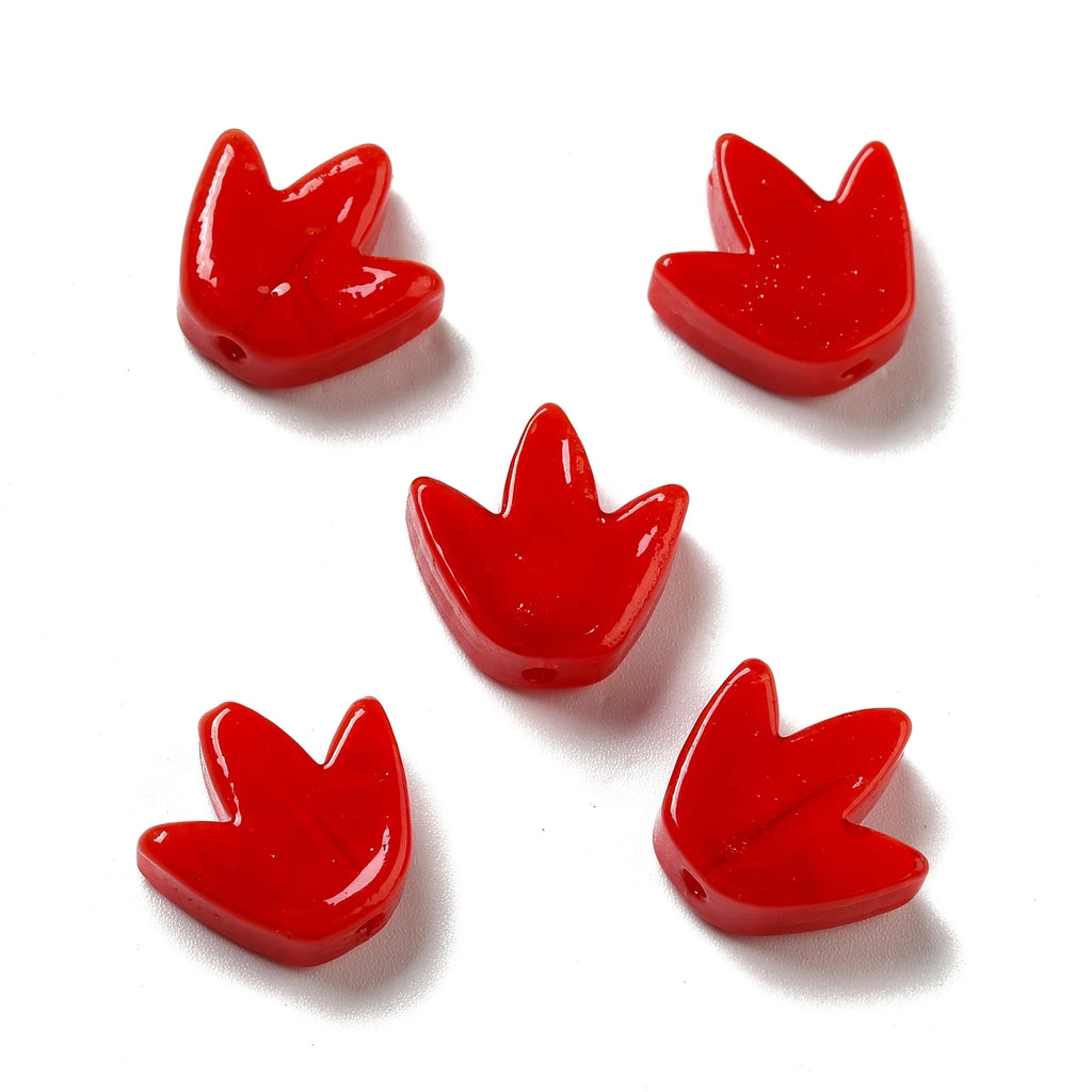 20Pcs Colorful Tulip Flower Glass Beads for Jewelry Making 16x16mm