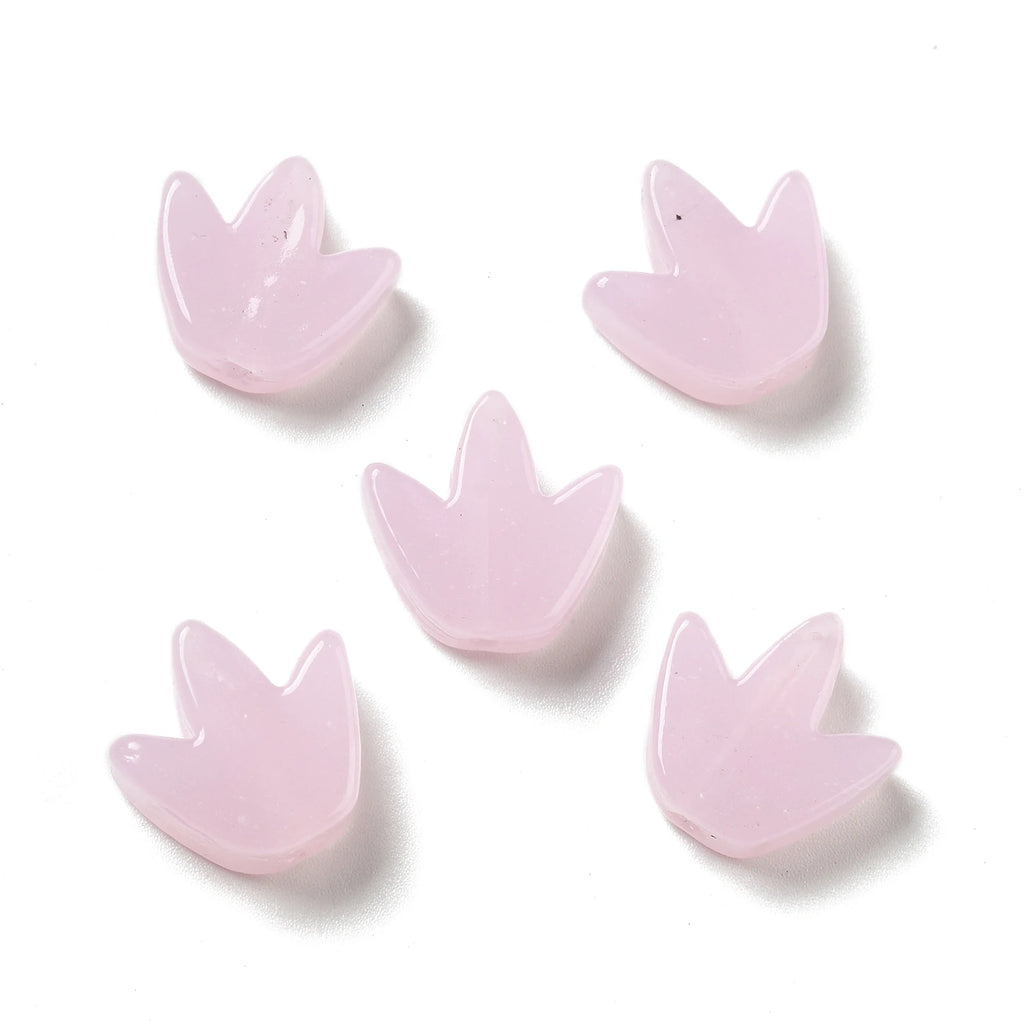 20Pcs Colorful Tulip Flower Glass Beads for Jewelry Making 16x16mm