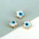 20Pcs Glass Eye Flower Beads, Colorful Luck Charms for Jewelry Making