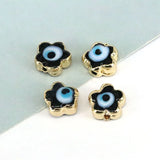 20Pcs Glass Eye Flower Beads, Colorful Luck Charms for Jewelry Making