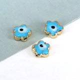 20Pcs Glass Eye Flower Beads, Colorful Luck Charms for Jewelry Making