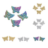 20Pcs Plated Stainless Steel Hollow Butterfly Charms Pendant