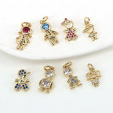 20Pcs CZ Micro Pave Boy and Girl Charm Pendant, Kids Charm, For Necklace