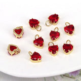 20Pcs Crystal Heart Mini Pendants for DIY Jewelry Making