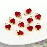 20Pcs Crystal Heart Mini Pendants for DIY Jewelry Making