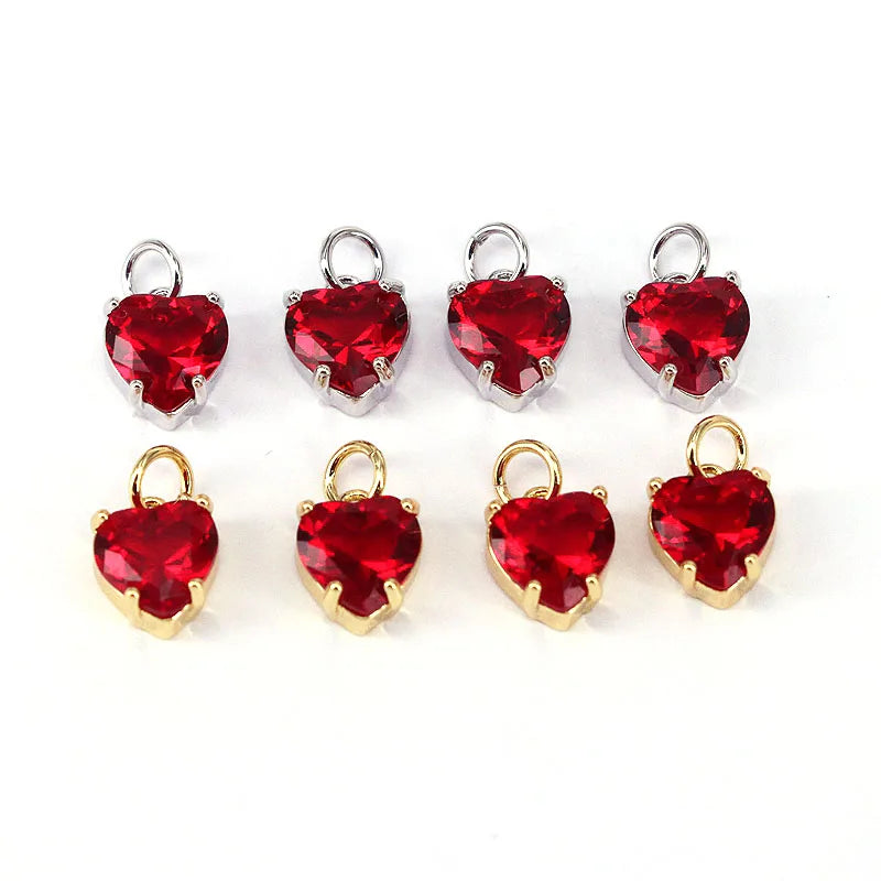 20Pcs Crystal Heart Mini Pendants for DIY Jewelry Making
