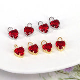 20Pcs Crystal Heart Mini Pendants for DIY Jewelry Making