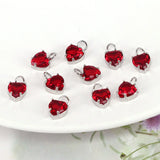 20Pcs Crystal Heart Mini Pendants for DIY Jewelry Making