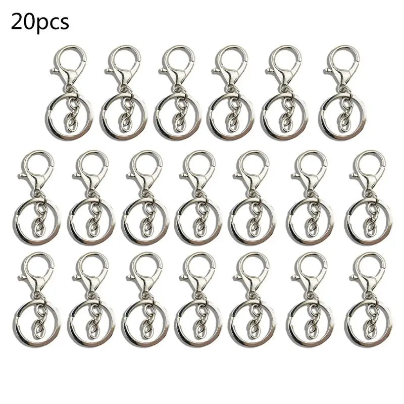 20Pcs Silver Snap Hook Lobster Clasps DIY Keychain Findings