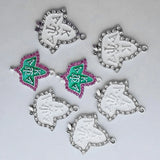 20Pcs Rhinestone Letter Foliage Charms Women DIY Jewelry Accessories