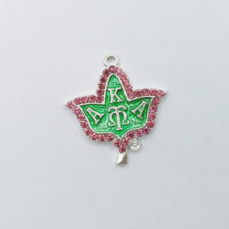 20Pcs Rhinestone Letter Foliage Charms Women DIY Jewelry Accessories
