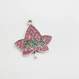 20Pcs Rhinestone Letter Foliage Charms Women DIY Jewelry Accessories