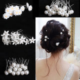 20Pcs Hair Pearl Decor U-shaped Hairpin Metal Barrette Hair Clips