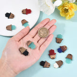 20Pcs Hamsa Hand Resin & Walnut Wood Pendants for Jewelry Making