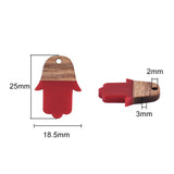 20Pcs Hamsa Hand Resin & Walnut Wood Pendants for Jewelry Making