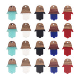 20Pcs Hamsa Hand Resin & Walnut Wood Pendants for Jewelry Making