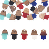 20Pcs Hamsa Hand Resin & Walnut Wood Pendants for Jewelry Making